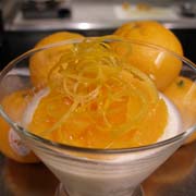 Honey panna cotta with candied zest