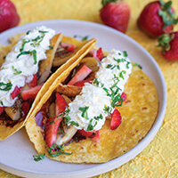 Summer fruit dessert tacos