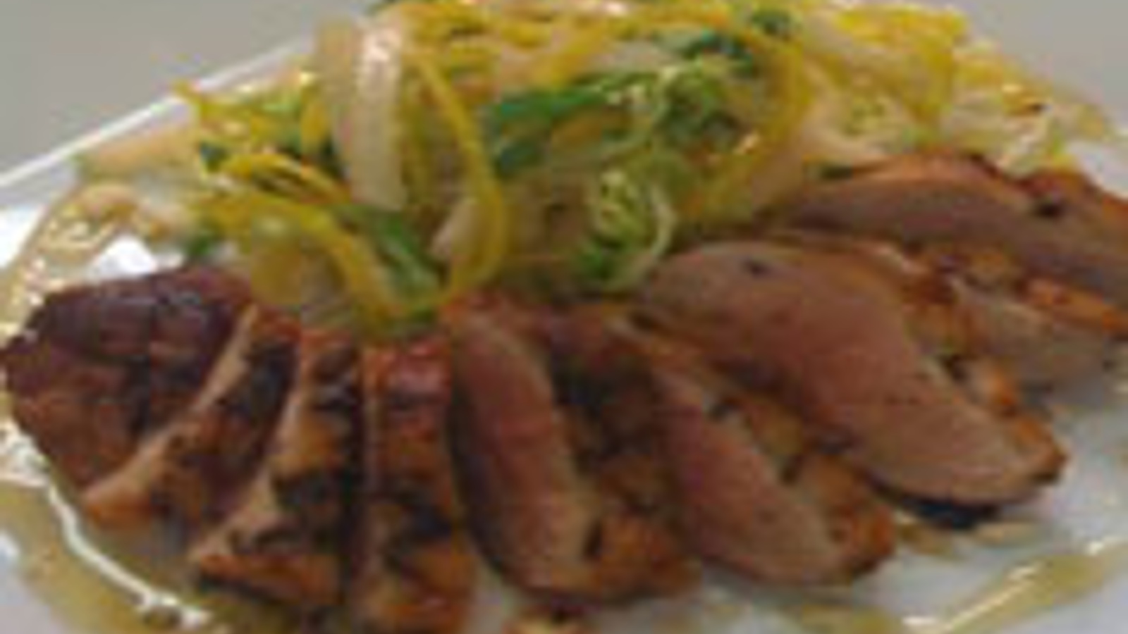 Warm lavender-rubbed duck breast