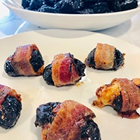 Bacon-wrapped prunes (aka "Devils on horseback")