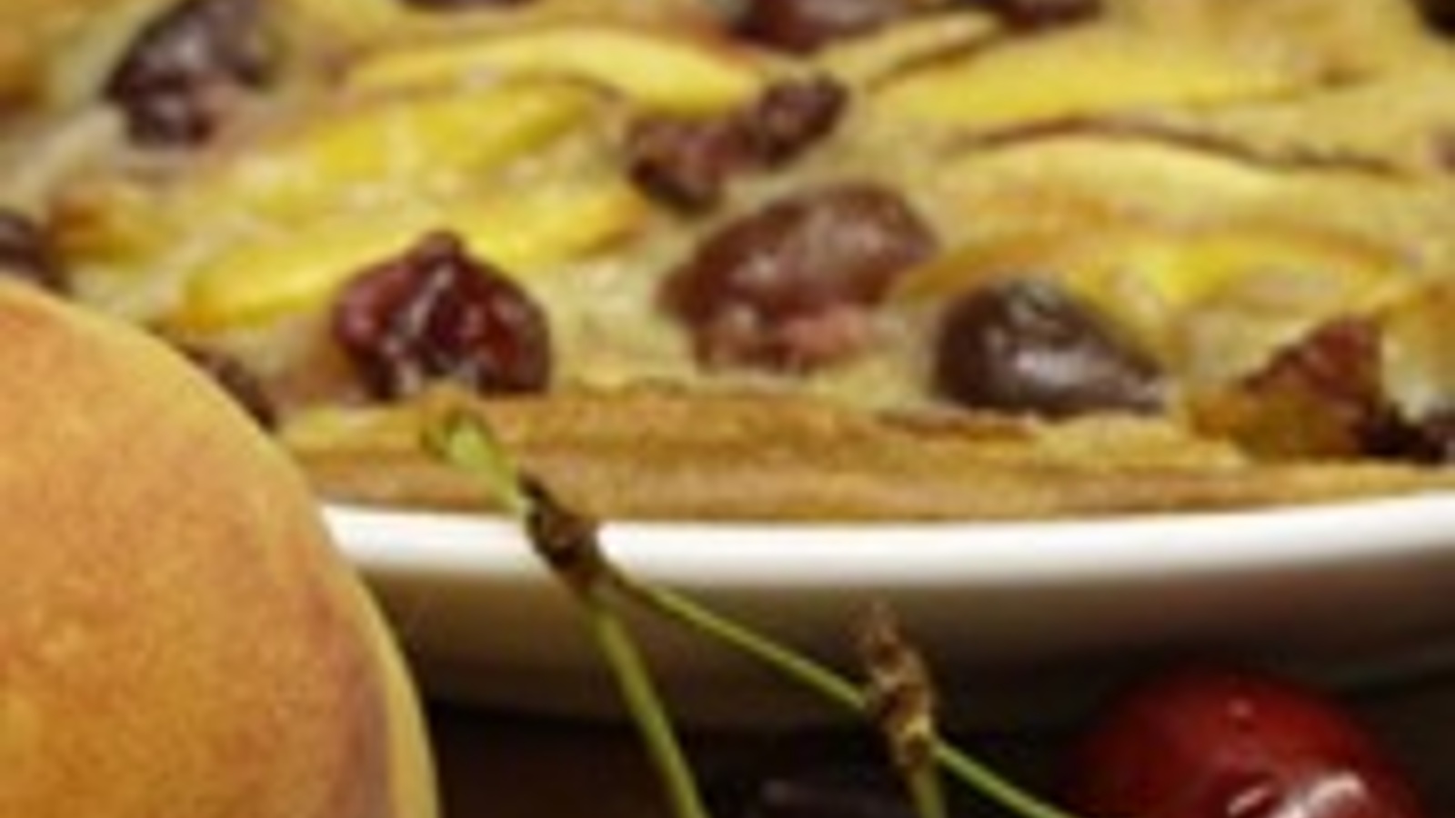 Cherry-peach clafoutis with Ballast Point ale