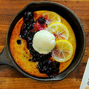 Lemon blueberry cornmeal griddle cakes