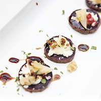 Stokes Purple sweet potato crostini with goat cheese