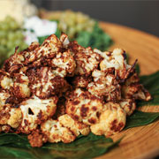 Roasted cauliflower florets with preserved Meyer lemon chermoula