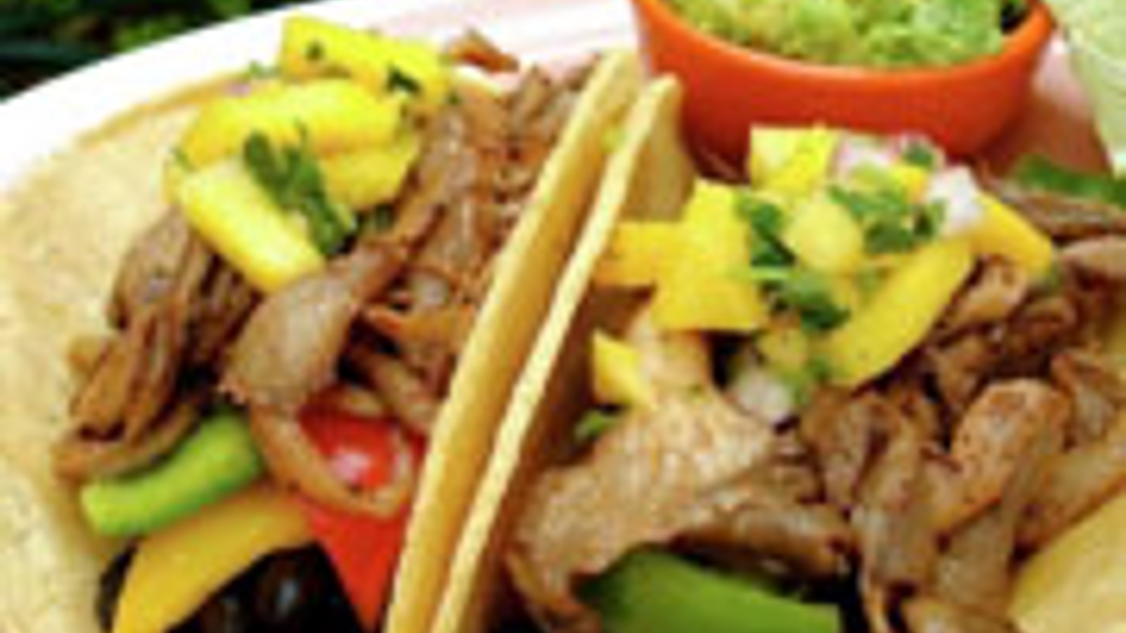 Oyster mushroom tacos with sweet mango salsa