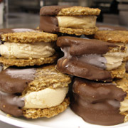 Oatmeal cookie ice cream sandwich