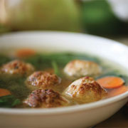 Calabrian meatball soup with spinach