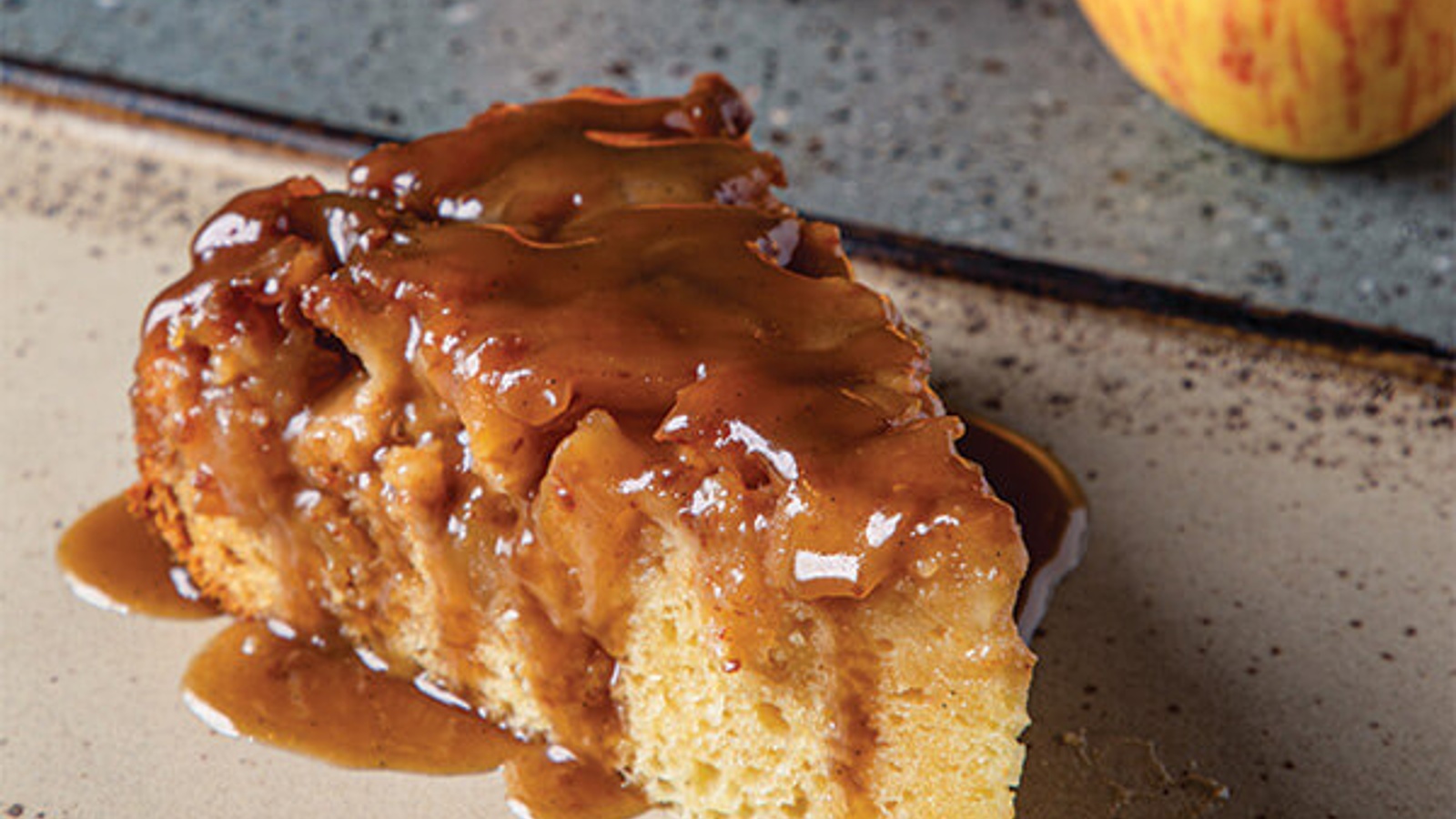 Whiskey apple upside-down cake