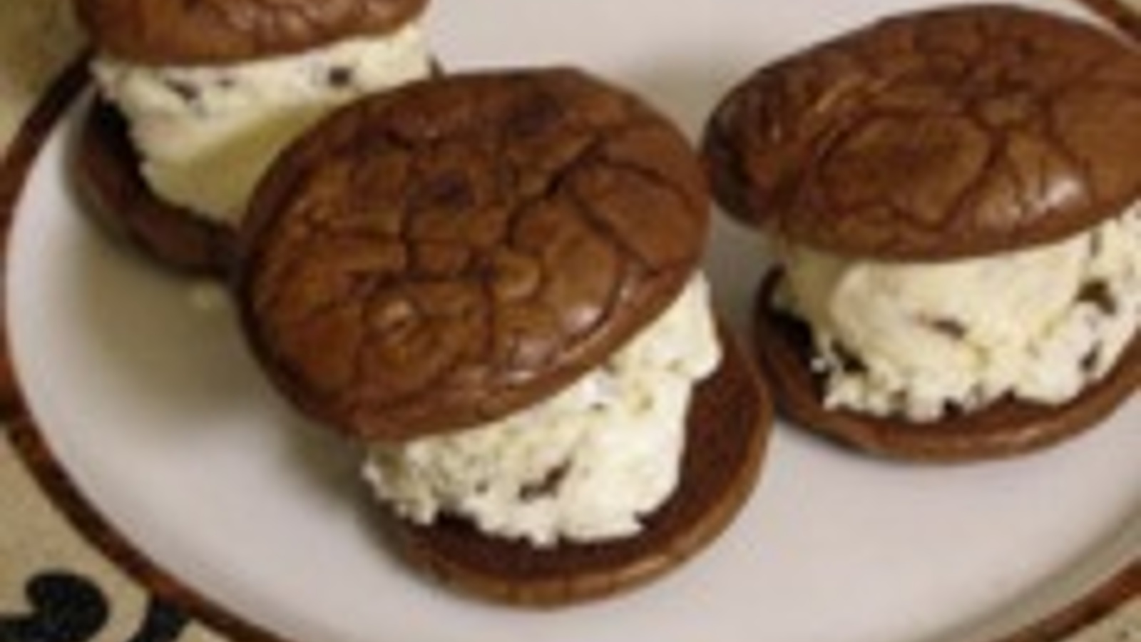 Fudge cookie ice cream sandwiches