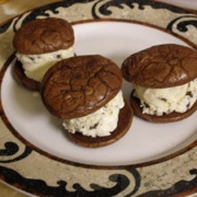 Fudge cookie ice cream sandwiches