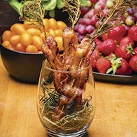 Candied rosemary bacon