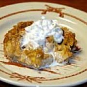 Bread pudding with bourbon cream