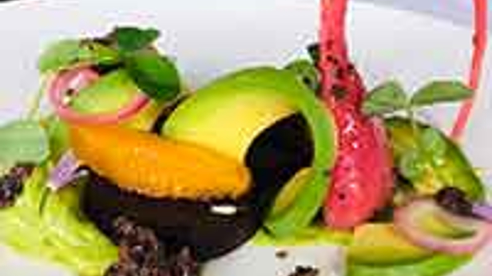 California avocado and roasted beet salad with navel oranges and olive tapenade