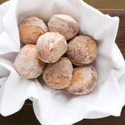 Zeppole with chocolate hazelnut dipping sauce