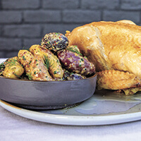 Roasted chicken with fingerling potatoes