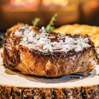 Pan-seared ribeye steak