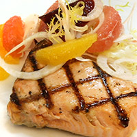 Grilled king salmon with citrus fennel salad