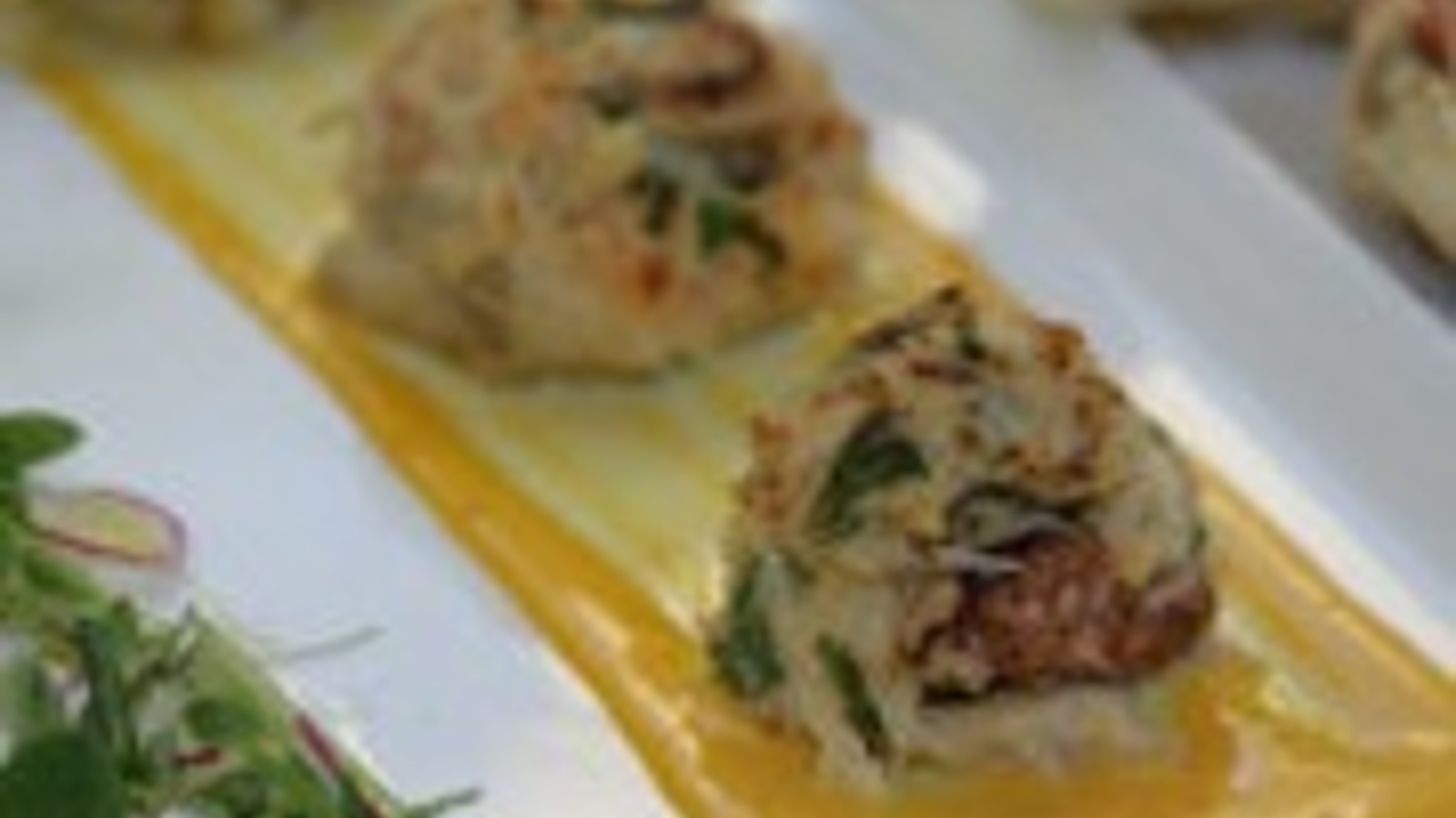 Dungeness crab cakes and saffron aioli