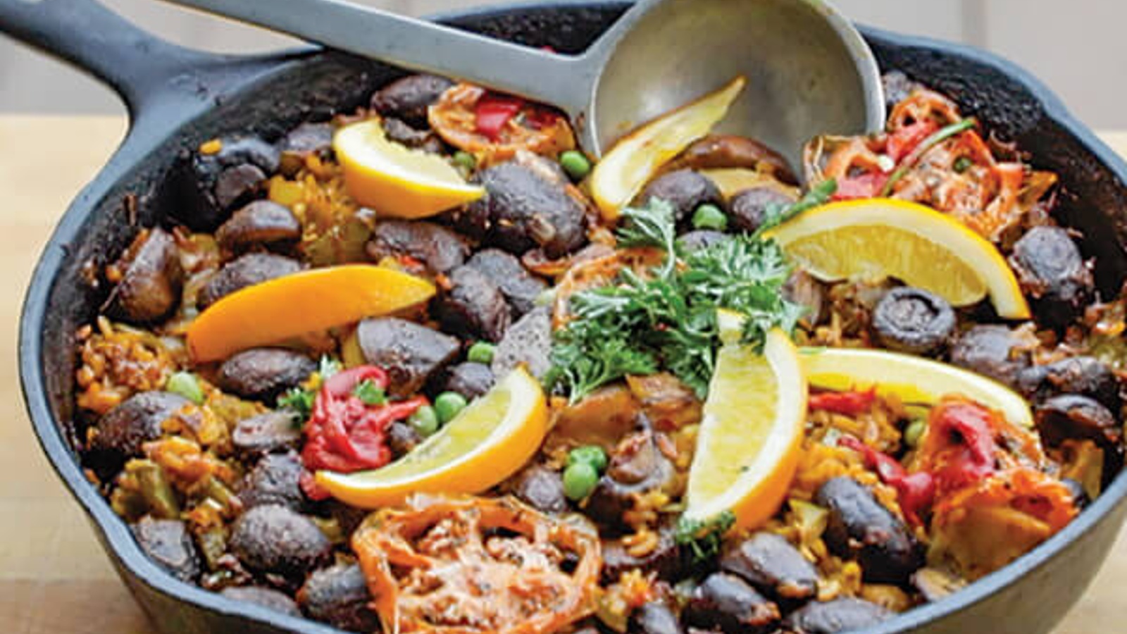 Salinas Valley mushroom and artichoke paella