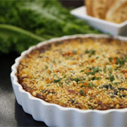 Mustard greens, artichoke and crab dip