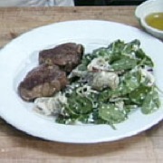 Lamb loin chops with warm salad